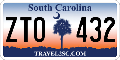 SC license plate ZTO432