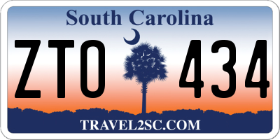 SC license plate ZTO434