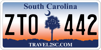 SC license plate ZTO442