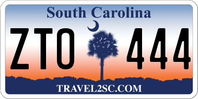 SC license plate ZTO444