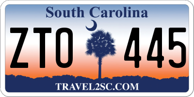 SC license plate ZTO445