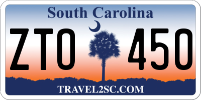 SC license plate ZTO450
