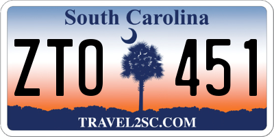 SC license plate ZTO451