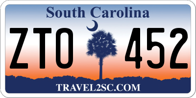 SC license plate ZTO452
