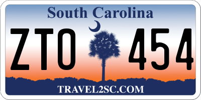 SC license plate ZTO454