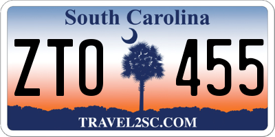 SC license plate ZTO455