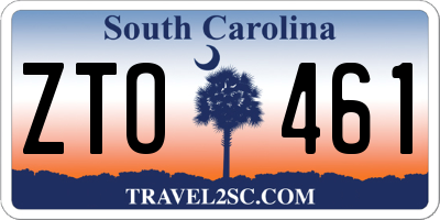 SC license plate ZTO461