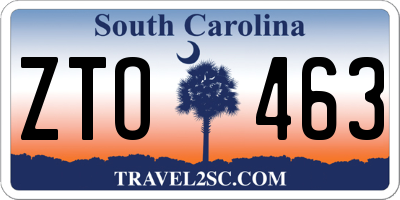 SC license plate ZTO463