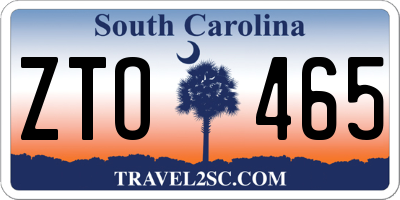 SC license plate ZTO465