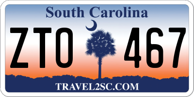 SC license plate ZTO467