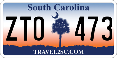SC license plate ZTO473