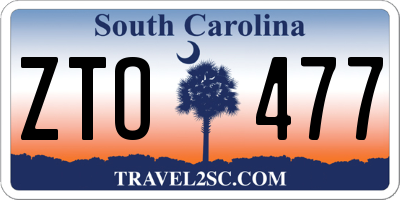 SC license plate ZTO477