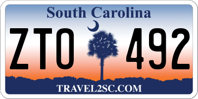 SC license plate ZTO492