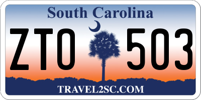 SC license plate ZTO503