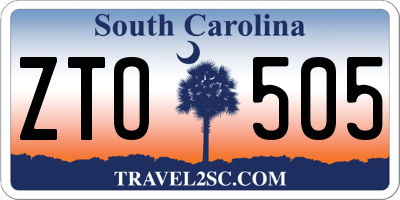 SC license plate ZTO505
