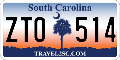 SC license plate ZTO514