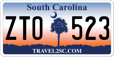 SC license plate ZTO523