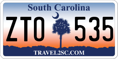 SC license plate ZTO535