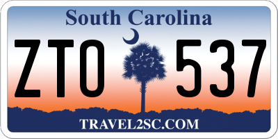 SC license plate ZTO537