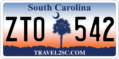 SC license plate ZTO542