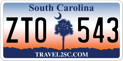 SC license plate ZTO543