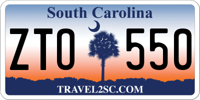 SC license plate ZTO550