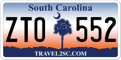 SC license plate ZTO552