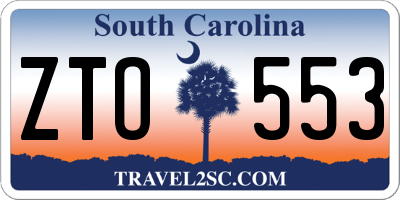 SC license plate ZTO553