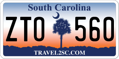 SC license plate ZTO560