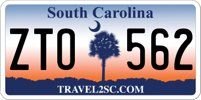 SC license plate ZTO562