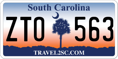 SC license plate ZTO563