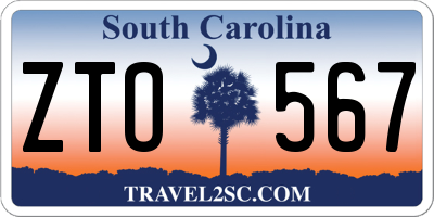 SC license plate ZTO567