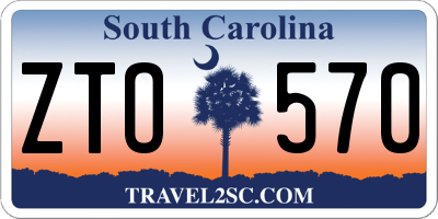SC license plate ZTO570