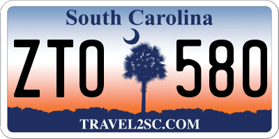 SC license plate ZTO580