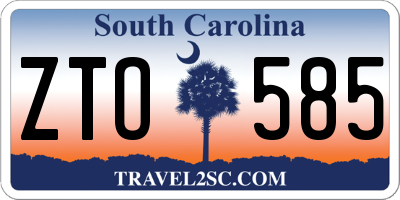 SC license plate ZTO585