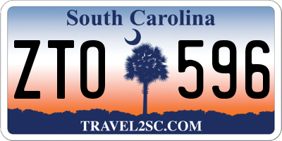 SC license plate ZTO596