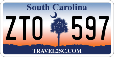 SC license plate ZTO597