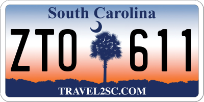 SC license plate ZTO611