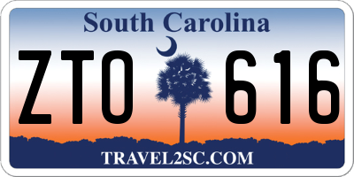 SC license plate ZTO616