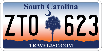 SC license plate ZTO623