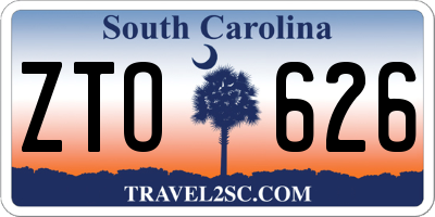 SC license plate ZTO626
