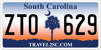 SC license plate ZTO629