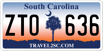 SC license plate ZTO636