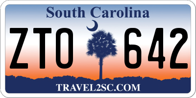 SC license plate ZTO642