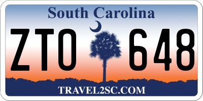 SC license plate ZTO648