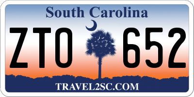 SC license plate ZTO652