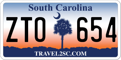 SC license plate ZTO654