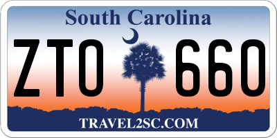 SC license plate ZTO660