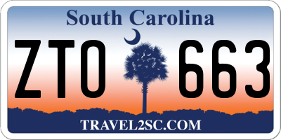 SC license plate ZTO663