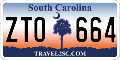 SC license plate ZTO664